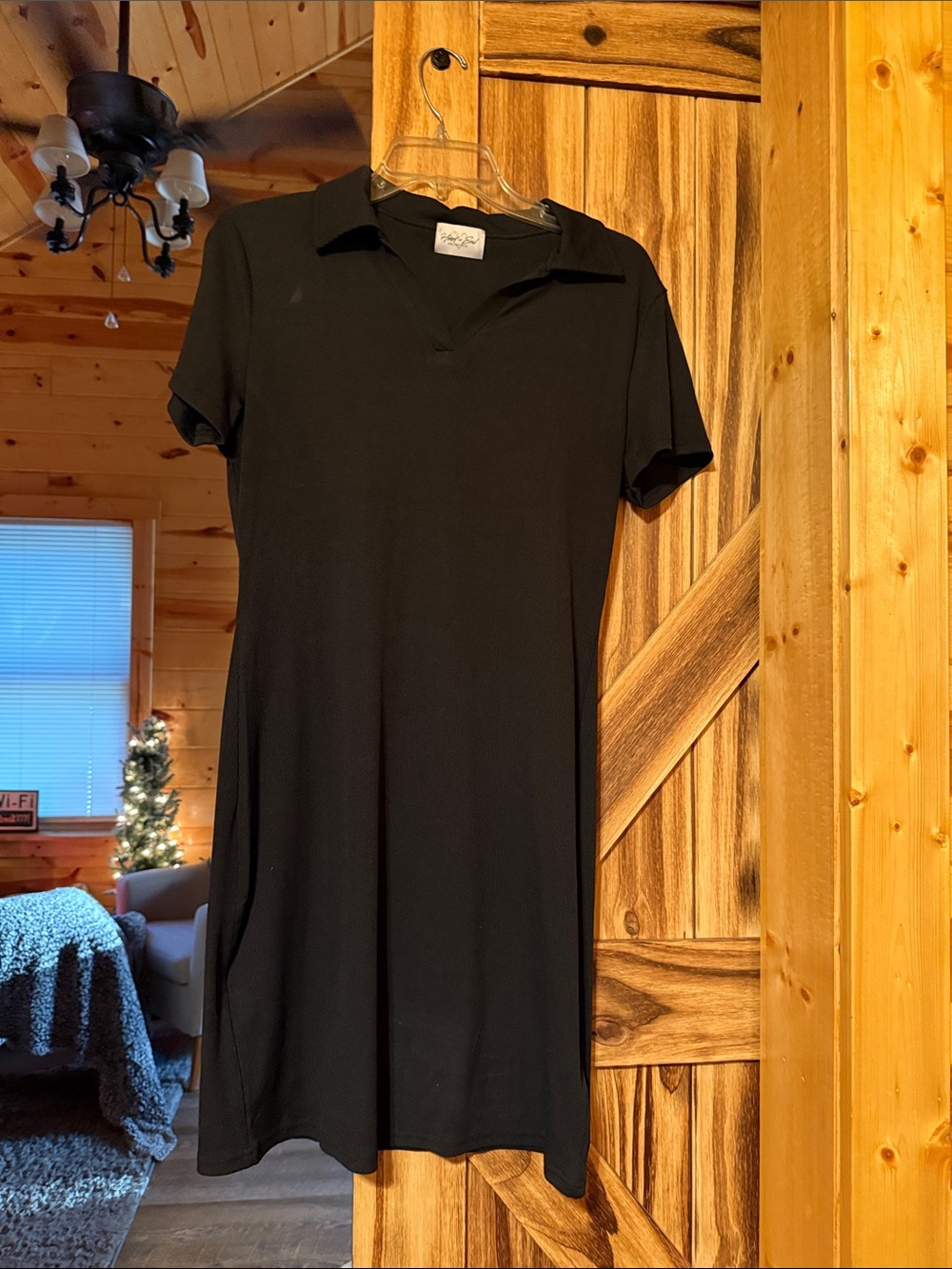 Peter Millar Black Polo-Style Midi Dress with Short Sleeves